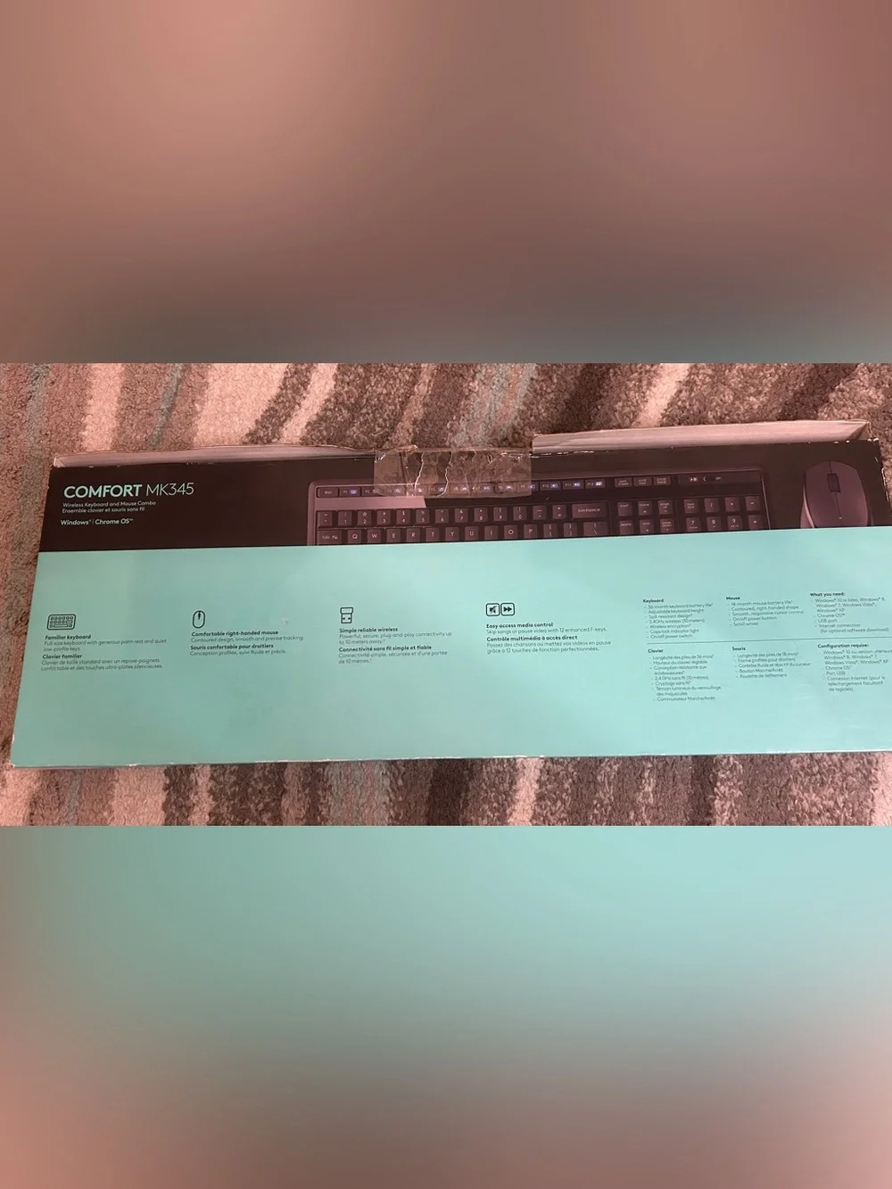 Logitech Comfort Wireless Keyboard and Mouse Combo - Black and Teal